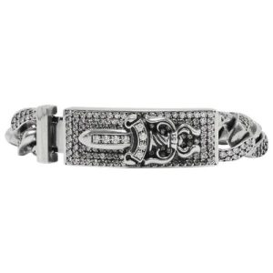Chrome Hearts Diamond Dagger Silver Bracelet