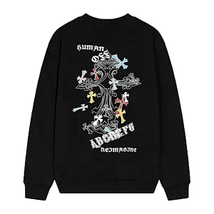 Chrome Hearts Heavenly Cross Ribbon Graffiti Ls Black