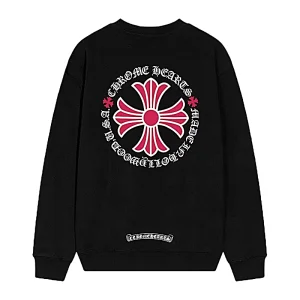 Chrome Hearts Pink Cross Circle Sweatshirt – Black