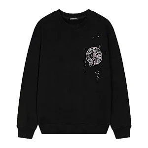Chrome Hearts Pink Horseshoe Cross Long Sleeve Black