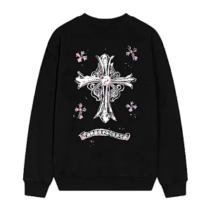 Chrome Hearts Pink Horseshoe Cross Long Sleeve Black